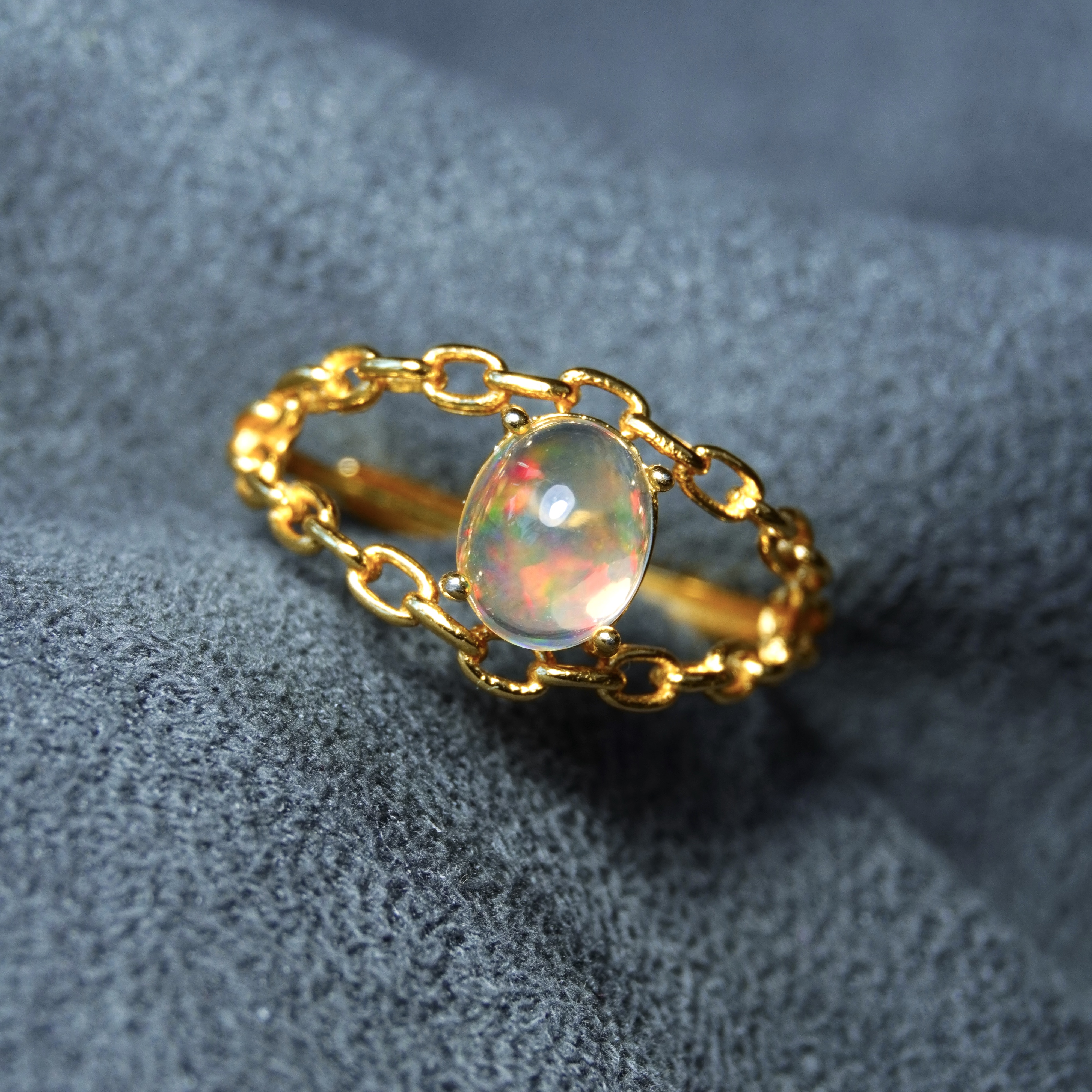 墨西哥火欧泊戒指