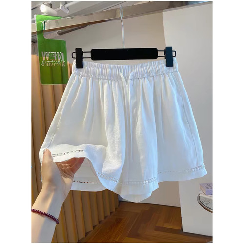 胖mm特大码300斤运动短裤女夏外穿宽松休闲阔腿裤透气松紧腰热裤