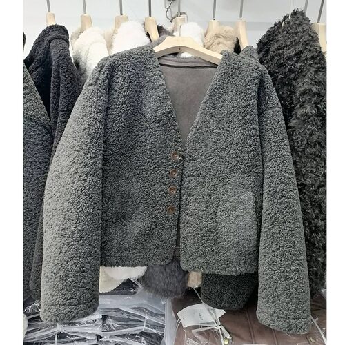 胖mm特大码300斤韩版羊羔毛绒短款外套女秋冬宽松高级感气质上衣