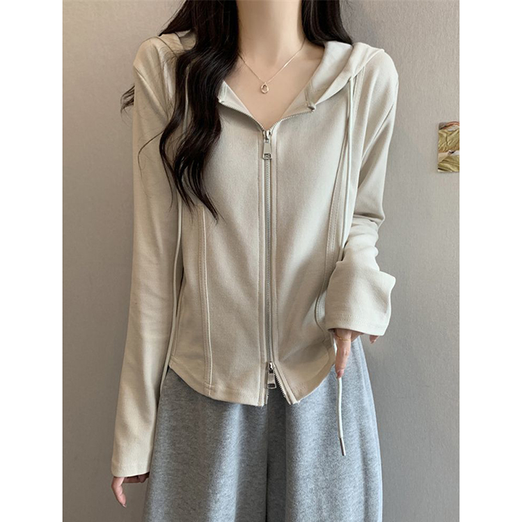 胖mm特大码300斤双拉链连帽卫衣女春秋薄款开衫外套显瘦长袖上衣