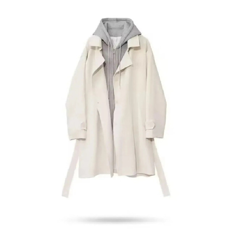 胖mm特大码300斤假两件中长款风衣外套女春秋设计感宽松连帽上衣,女装/女士精品,常规大码外套,淘宝优惠券,粉丝福利购,淘宝优惠卷