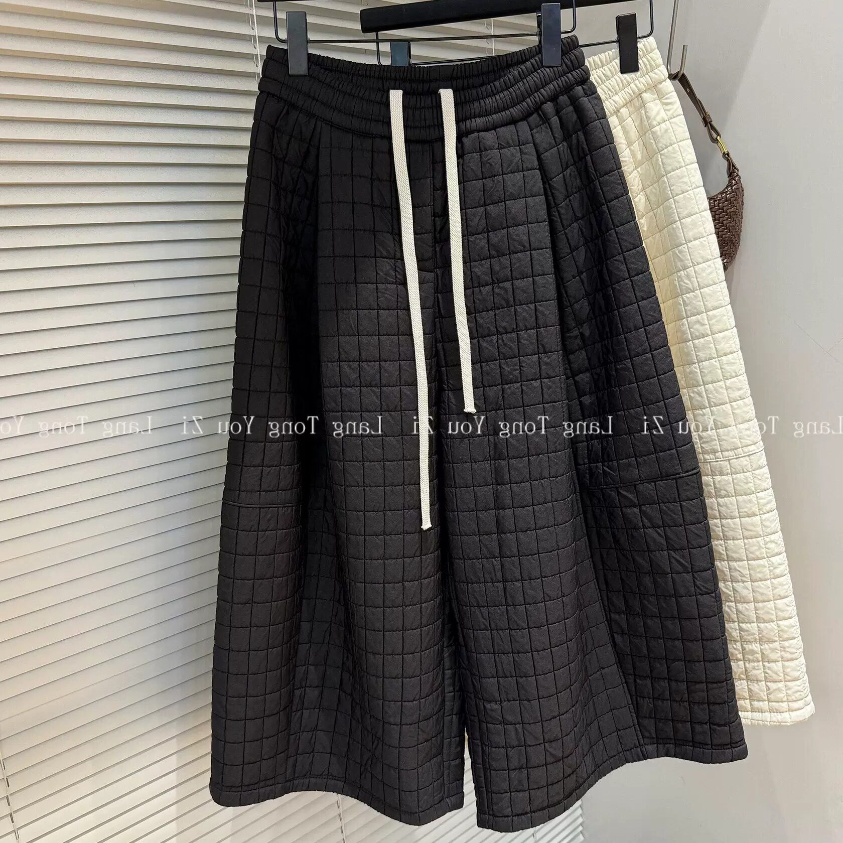 胖mm特大码2-300斤夹棉厚款阔腿休闲裤女秋冬松紧腰宽松保暖裤子
