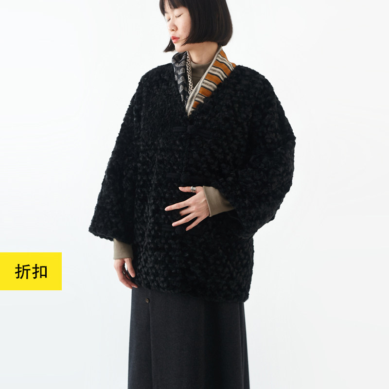 中式元素气质仿皮草环保外套
