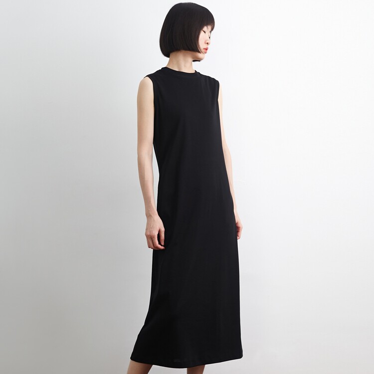 黑色显廋裁剪复古背心裙 小鱼春夏季a字无袖长款打底女针织连衣裙