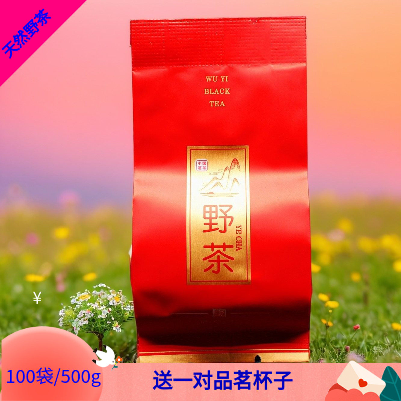新品天然高山野茶红茶武夷花香野茶正山小种野生桐木茶叶新茶500g