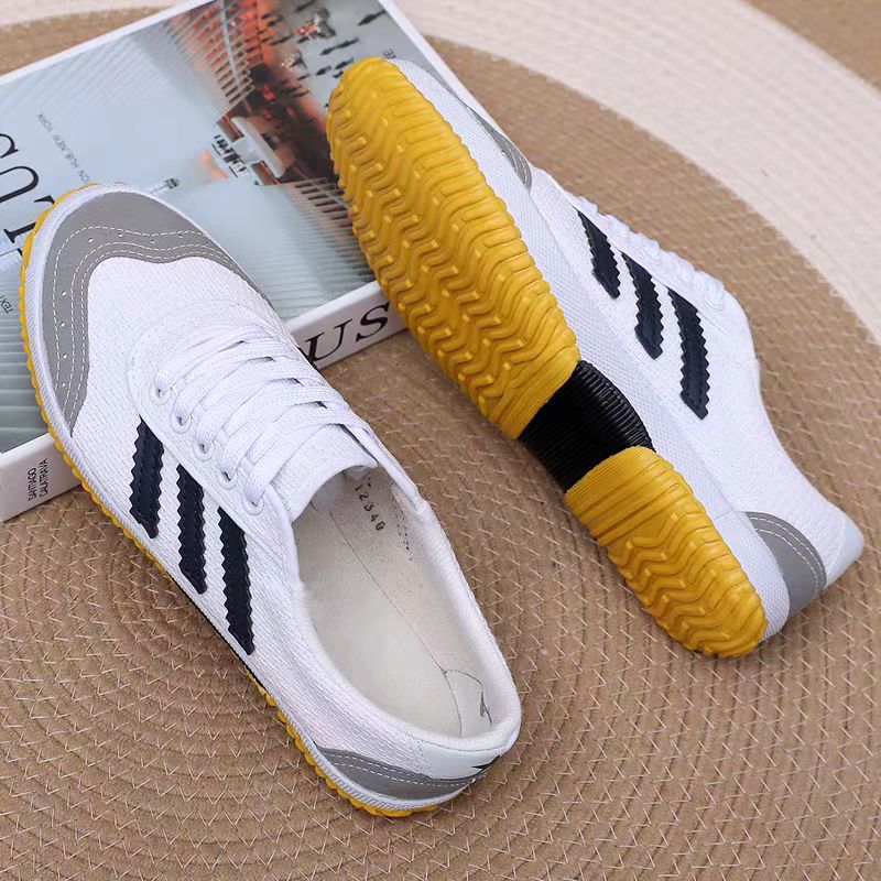 牛筋底男女款帆布鞋经典低帮运动鞋轻便耐磨工作鞋学生体考训练鞋