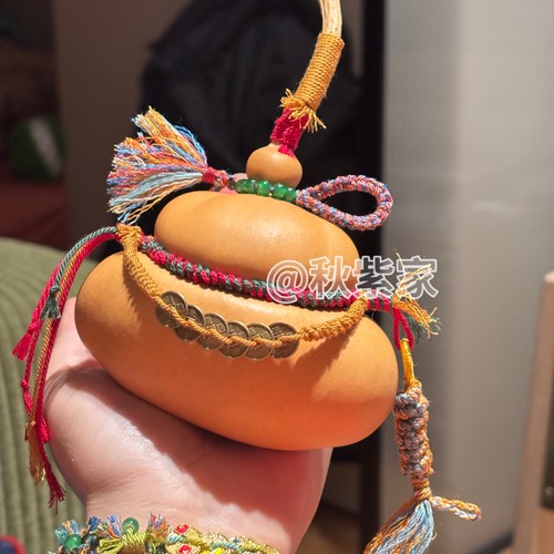 一物一图天然葫芦钱袋子葫芦挂件家居摆件五帝钱纳福车挂文玩元宝