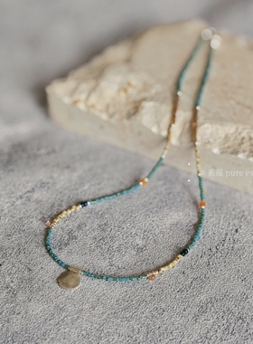 素蕴| 原创手作进口琉璃纯银锁骨链项链 春夏叠戴度假风项链