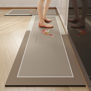 厨房地垫防滑防油吸水垫门口耐脏脚垫硅藻泥防水家用免洗可擦地毯