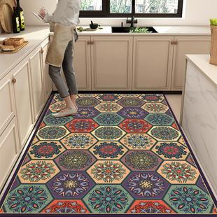 复古美式 硅藻泥加厚厨房地垫防滑防油吸水垫专用脚垫地毯可擦免洗