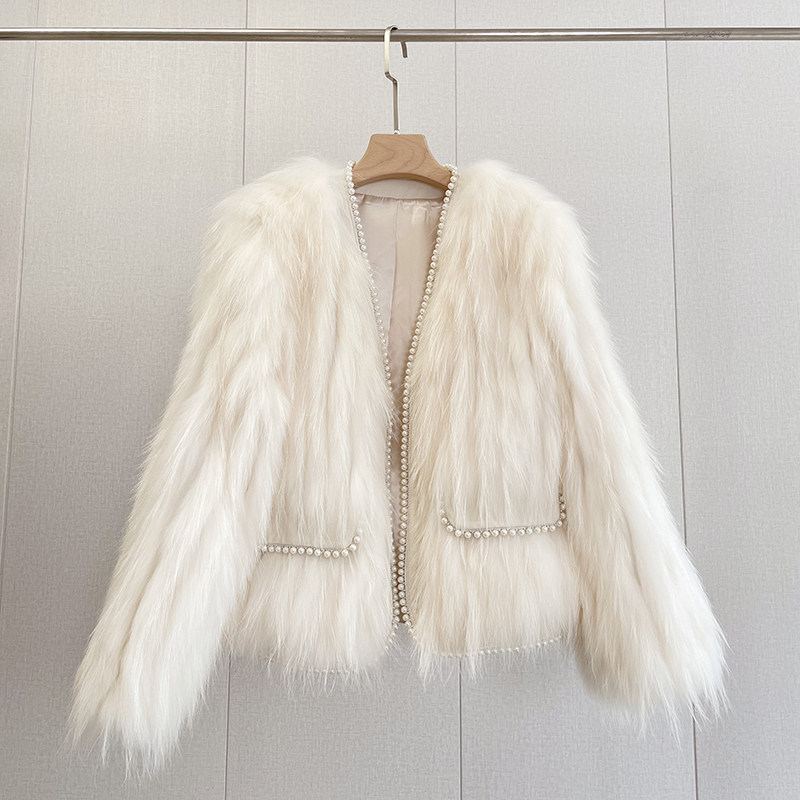 2023秋冬新款貉子毛车条重工网红编织短款小香风皮草外套女v领,女装/女士精品,皮草,淘宝优惠券,粉丝福利购,淘宝优惠卷