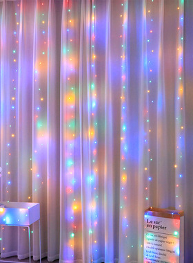 Factory wholesale copper wire curtain light string 3 * 3 US