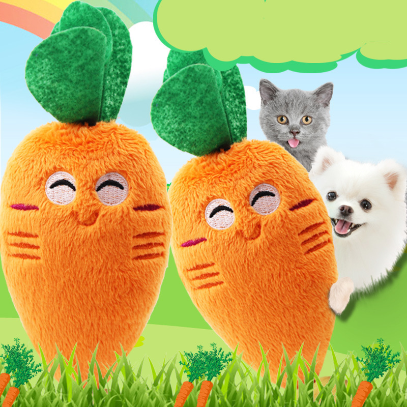 Pet dog plush animal sound toy bb called pet cat carrot plu