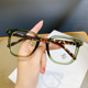 小红书同款 眼镜架潮透明橄榄绿眼镜框ins风 素颜眼镜近视女大韩版