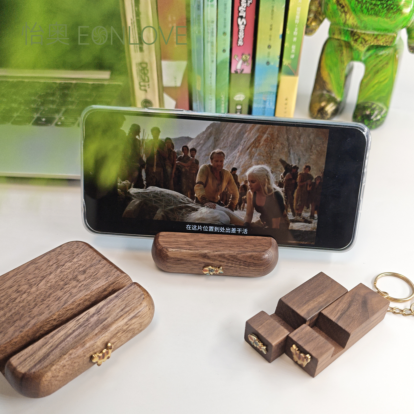 【新品】胡桃木创意桌面用手机支架2025新款便携通用稳固可爱迷你