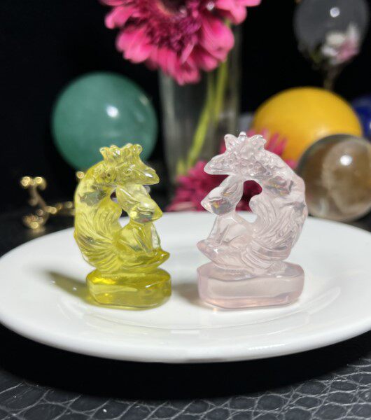 천연 시트린 구미호 장식 컬러 시트린 퓨어