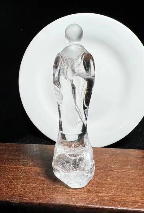 천연 백색 수정 얼굴 없음 불상 수정 조각 깨달음