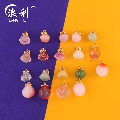 博婷台金琉璃饰品吊坠配件水蜜桃