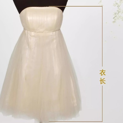 米白色抹胸连衣裙短裙时尚可爱