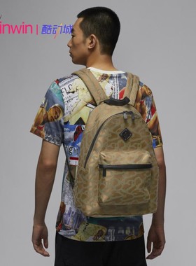 Jordan Icon AJ飞人男女微标暗豹纹双肩背包书包电脑包HQ7238-380