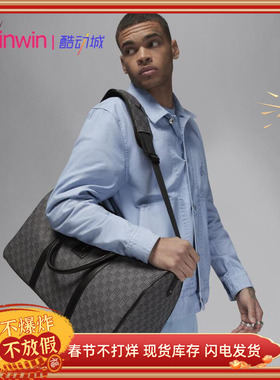 Jordan AJ棋盘格满印大容量单肩斜挎包手提包旅行包水桶包 FJ6787