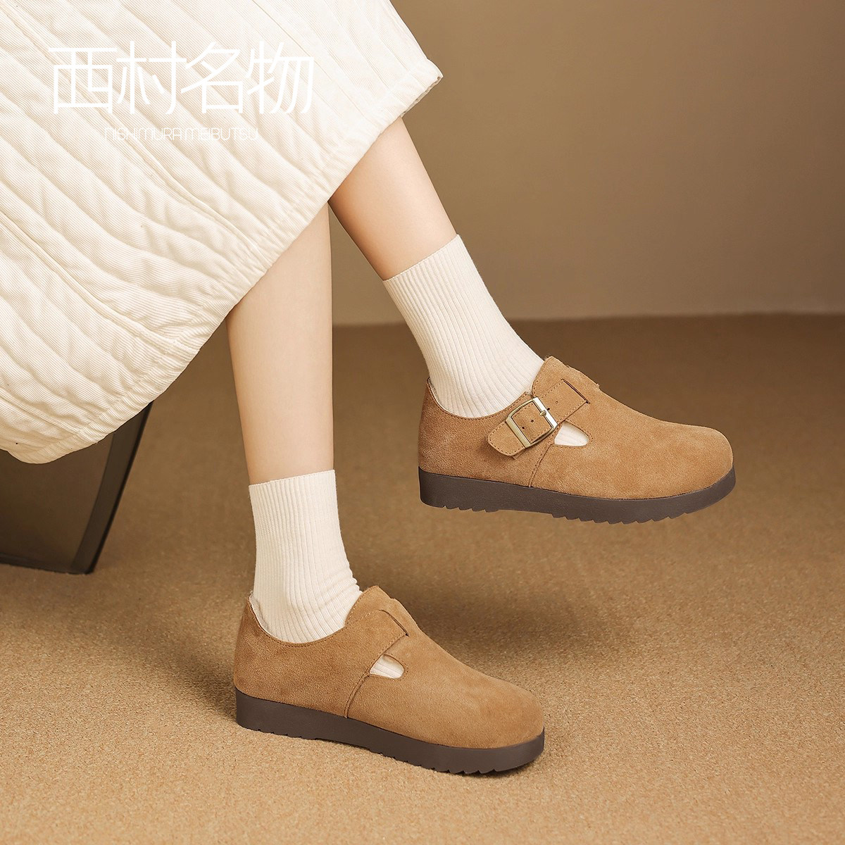 西村名物复古加绒保暖勃肯鞋女2025冬季新款厚底不累脚深口单鞋,女鞋,勃肯鞋/软木鞋,淘宝优惠券,粉丝福利购,淘宝优惠卷