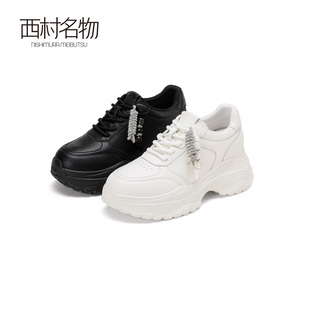 西村名物2-26春季新款休闲风厚底老爹鞋女增高运动鞋时尚百搭