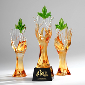 感恩琉璃奖杯定制定做周年庆纪念年会公司颁奖水晶奖杯订制刻字