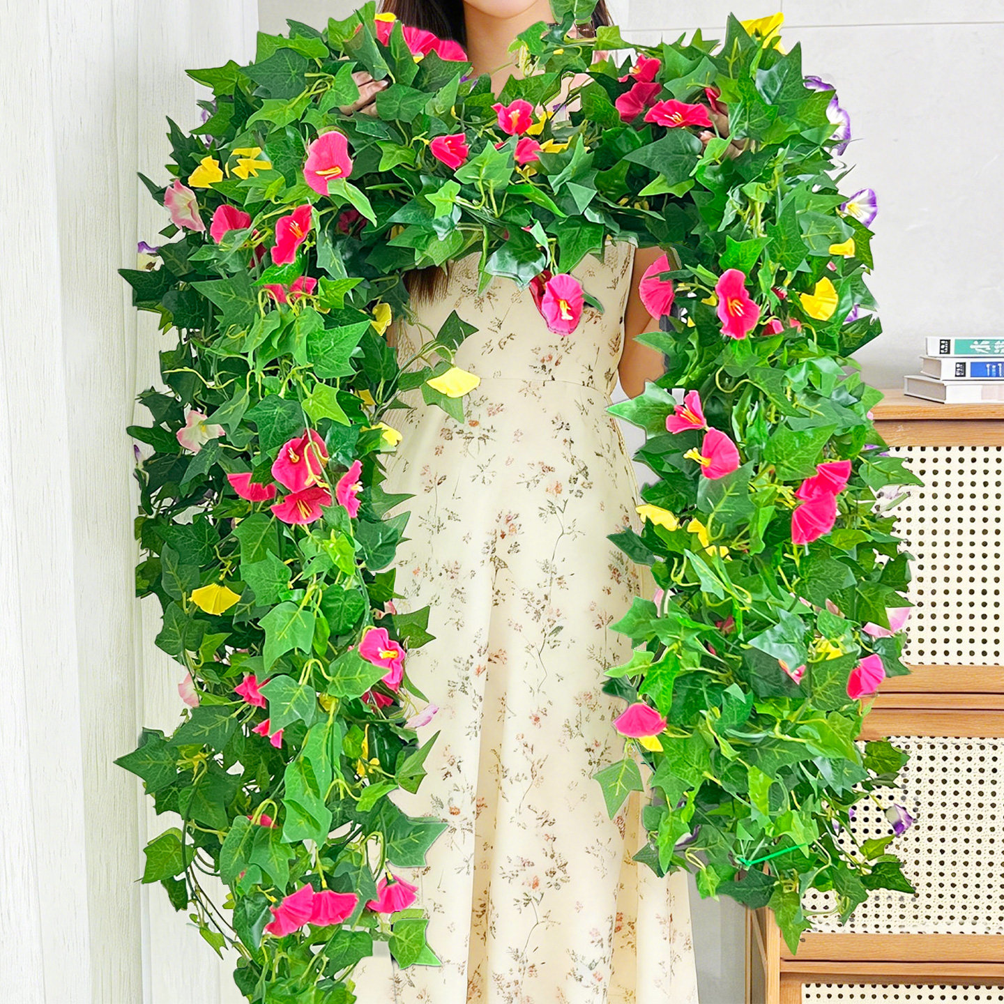 仿真牵牛花藤条绿叶装饰藤蔓塑料假树叶水管道遮挡空调绿萝叶绿藤,鲜花速递/花卉仿真/绿植园艺,仿真花,淘宝优惠券,粉丝福利购,淘宝优惠卷