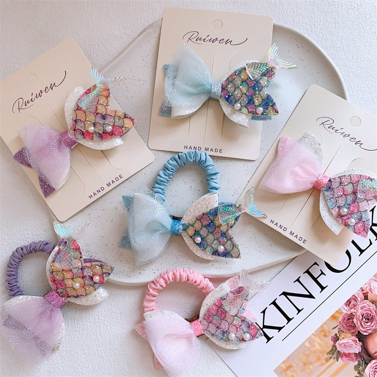 儿童幻彩亮片美人鱼尾巴发夹发圈可爱宝宝卡通头绳公主头饰发绳,童装/婴儿装/亲子装,发饰,淘宝优惠券,粉丝福利购,淘宝优惠卷