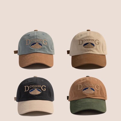 韩版帽子拼色儿童复古潮牌遮阳鸭舌帽男童宝宝休闲百搭出游棒球帽