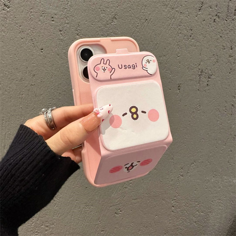 卡通兔子表情磁吸翻盖皮套适用苹果17Pro手机壳iPhone16max手机壳iPhone15plus小米14华为mate80pura70ip13