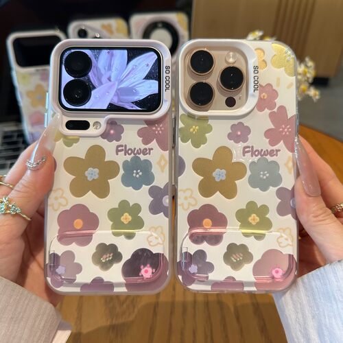 镂空半透花花支架新款适用苹果17Pro手机壳iPhone16max小米17华为mate80pura80k90reno15荣耀500vivox300s50