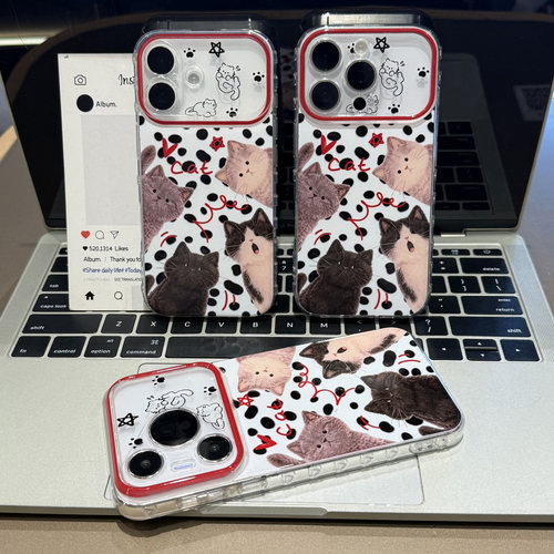 可爱探头小猫咪新款适用苹果18promax手机壳iPhone17pro16小米15华为mate80pura90K100nova14荣耀400x300s60
