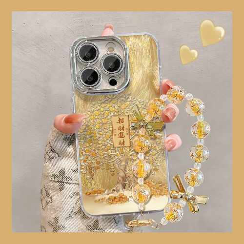 招财树手链精孔羽纱纹80适用苹果16pro手机壳iphone15小米14华为mate70nova12p60荣耀100x200Rnoe11note13s19