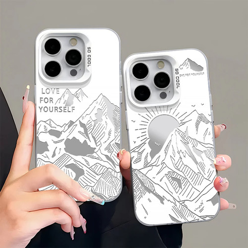 日照金山彩银高级新款适用苹果16Pro手机壳iPhone17max14小米15华为mate60p70iqoo12荣耀300x200k50reno13s18