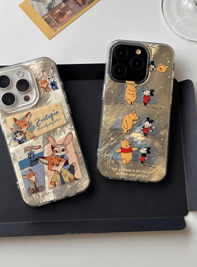 情侣尼克朱迪维尼熊适用苹果16pro手机壳iPhone15小米14华为mate70荣耀200vivox90p50k60nova12note13s17max