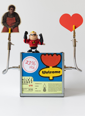 RPL金属立式展示盒工业风MENU海报架 咖啡馆酒吧展厅信息展示道具