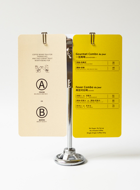 规律RPL高脚金属标签座工业风展示道具 多功能二维码信息展示卡座