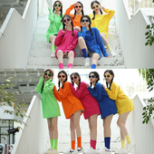 沙雕姐妹闺蜜套装 春秋彩色伴娘服长袖 T恤女宽松纯棉圆领长袖 上衣