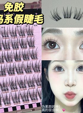 免胶免卸~鸟系鸟啾啾假睫毛!自粘上镜自然伪素颜日常新手少女感