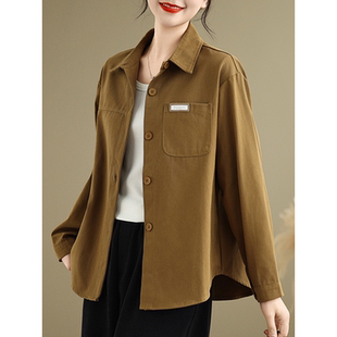 广东普宁牛仔衬衫外套女款春装2025年新款高级感轻奢洋气衬衣上衣