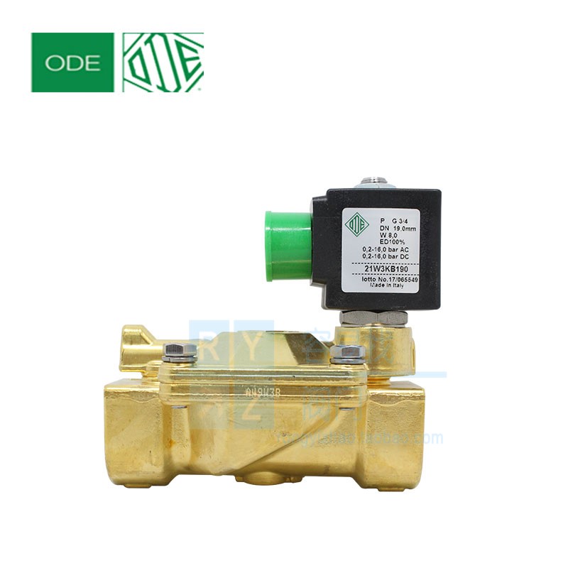 常闭型两通电磁阀21W3KB190先导膜片电磁阀21W3KV190进口6分