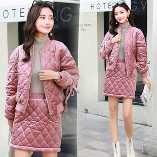 大码 女装 两件套春季 妃蝶轩 保暖棉服套装 清仓 时尚 9015 断码