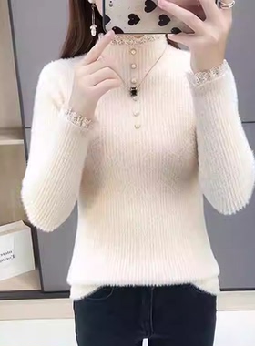 妃蝶轩【断码清仓】新款女装秋季时尚奢华水貂绒毛衣 20286 FK-W