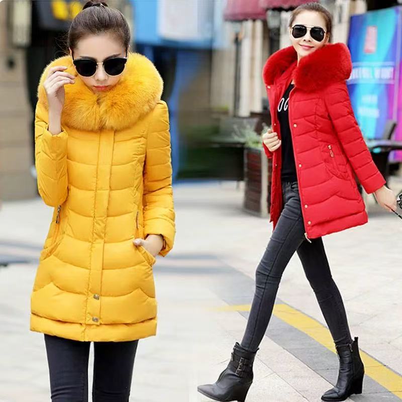 妃蝶轩【断码清仓】大码女装秋冬季中长款修身保暖棉衣外套 1511