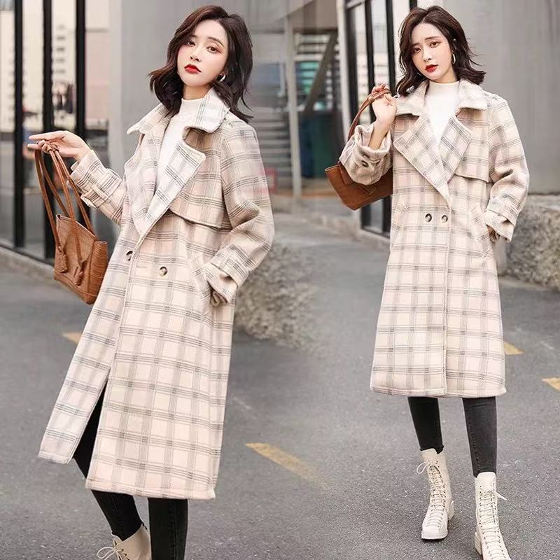 妃蝶轩【断码清仓】大码女装春夏季时尚精品反季毛呢大衣外套1977