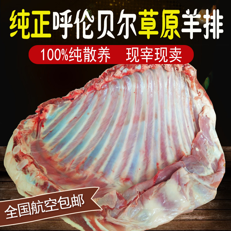 5斤包邮内蒙古手把羊肉呼伦贝尔散养羔羊新鲜羊排冷冻烧烤羊肋排