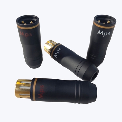 台湾Mps进口卡侬插头转换音频线三芯四芯铜镀金迷你卡农xlr公母头