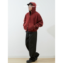 「Boxy短宽」水洗做旧美式 重磅加绒连帽卫衣外套男 cleanfit情侣款